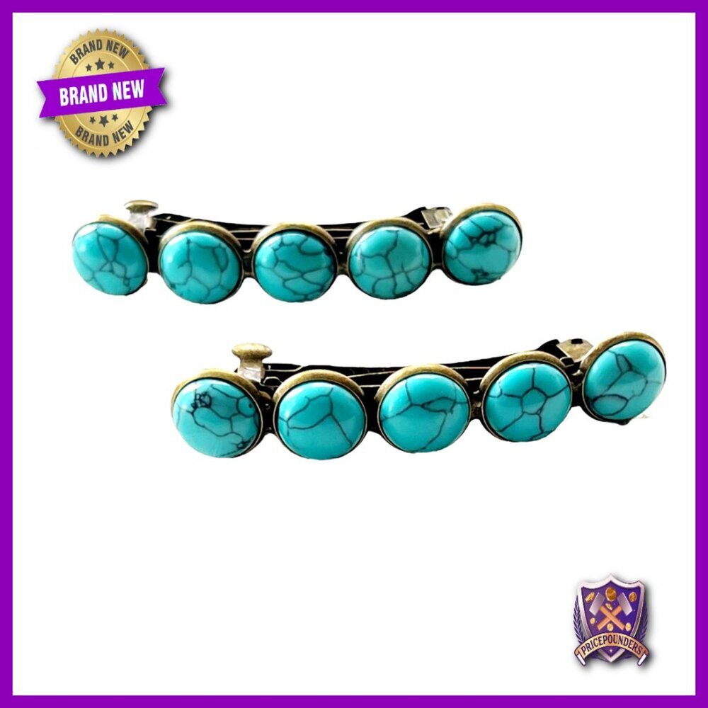 Western Boho Hair Barrettes Handcrafted Elegant Bobby Pins Set of 2